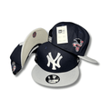 New York Yankees Navy Blue with Grey Visor and Side Patches Snapback Cap