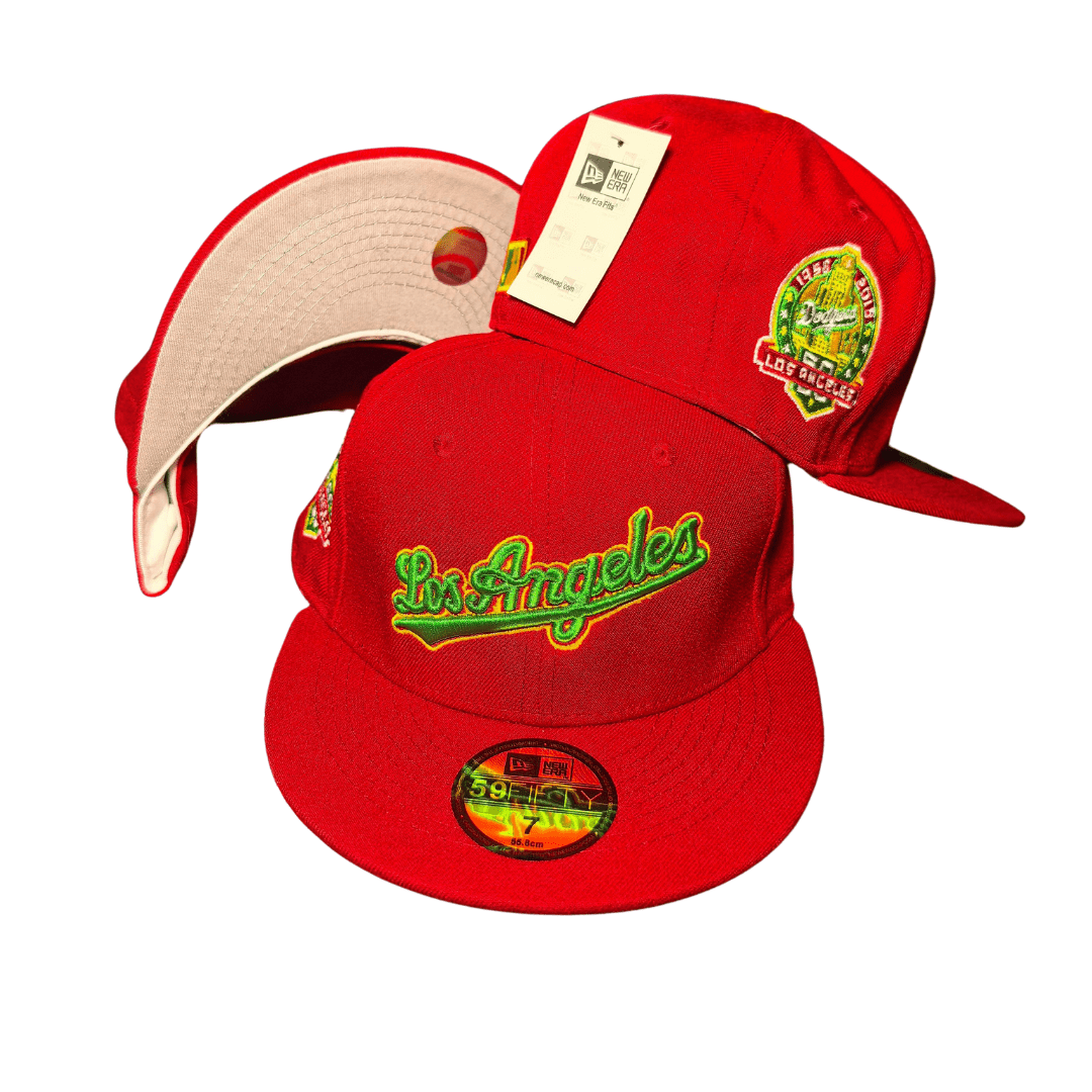Men's New Era Red Los Angeles Dodgers City Flag 59FIFTY Cap