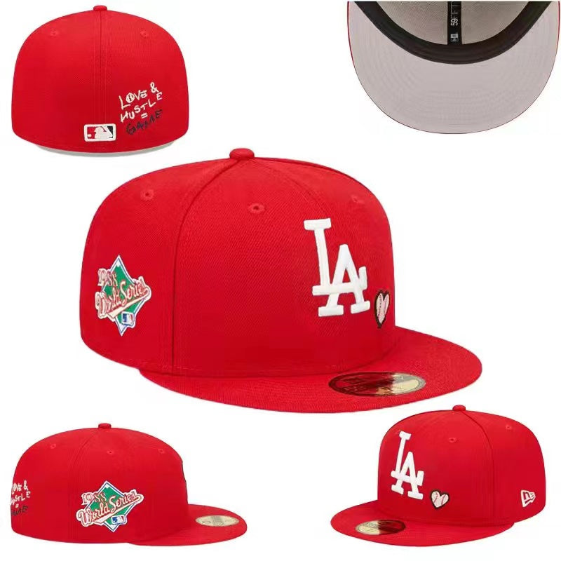 Los Angeles Dodgers Love & Hustle 1959 World Series 59FIFTY Hat - Red with Heart Embroidery