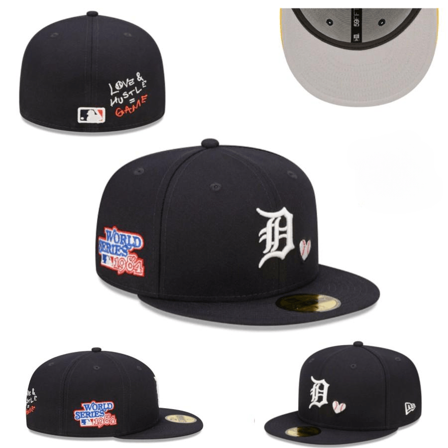 Detroit Tigers World Series 1964 Fitted Hat - Black with Heart Detail