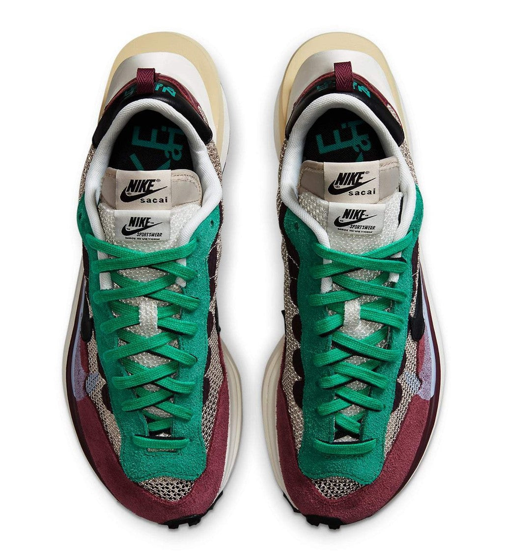 Sacai x Nike Vaporwaffle Red Green Sneakers